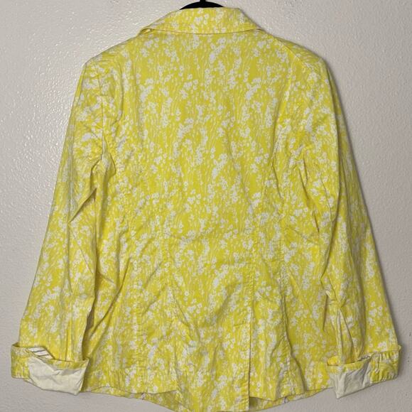 Cabi Jacket Women's Size Small Yellow Daisies Field Jacket #5160 Button Up - Picture 9 of 16
